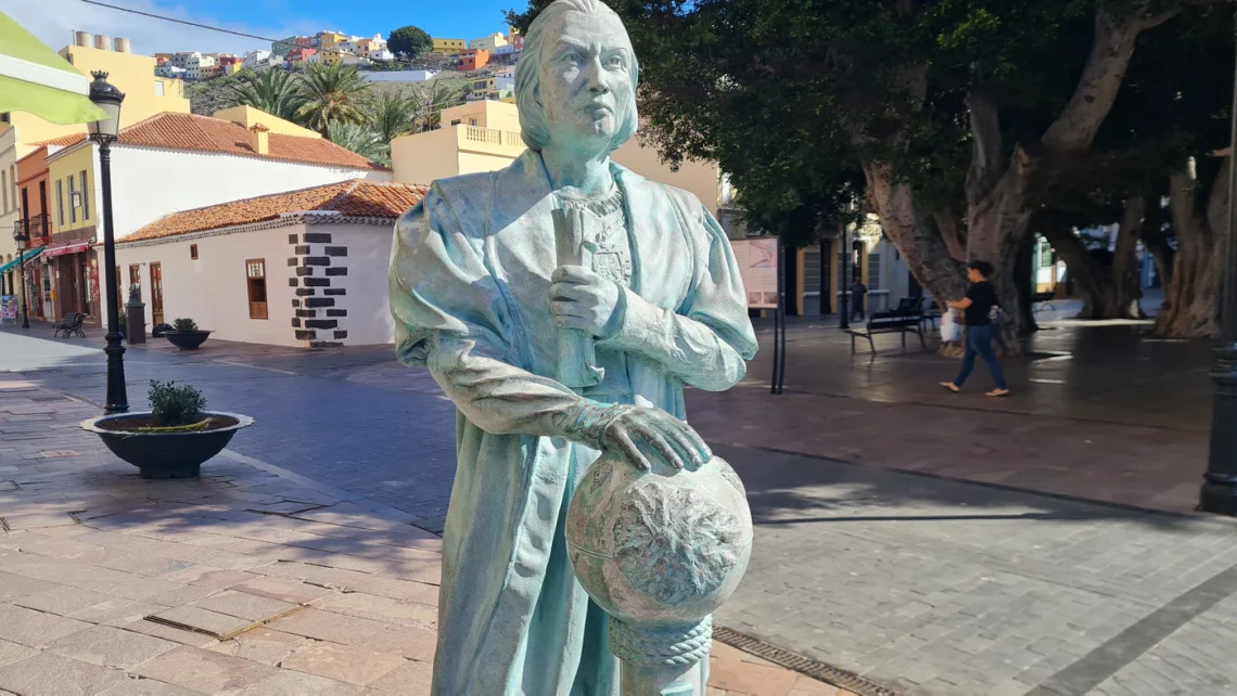estatua de colon san sebastian gomera